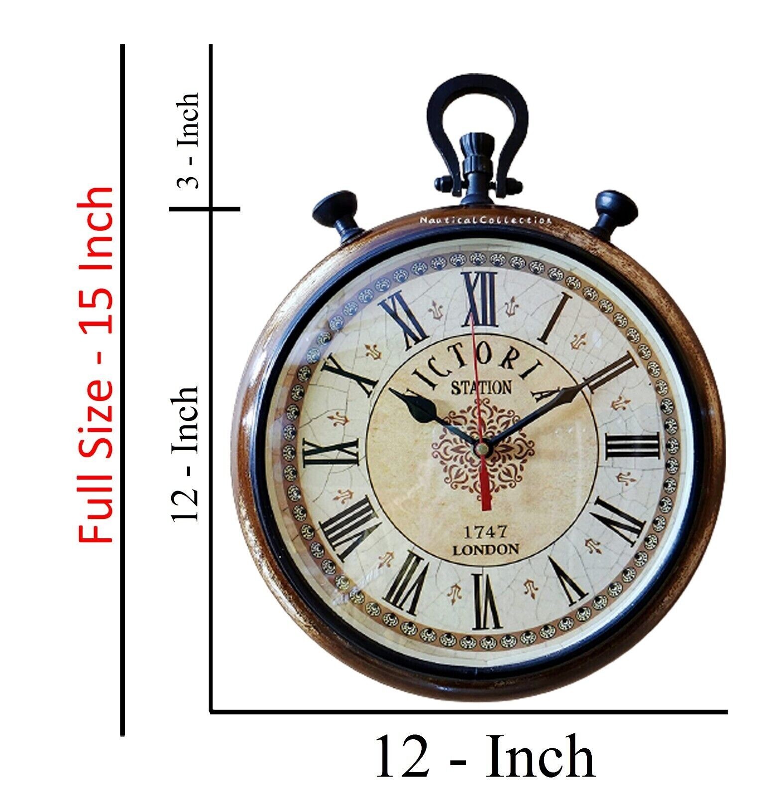 Victoria Style Designer Wall Clock Wooden Wall Decorative Big Size Clock Watch
