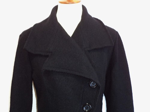Nice United Colors of Benetton Black Wool Waist Length Jacket, Sz. M - Picture 2 of 4