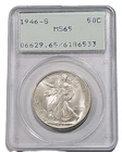1946-S 50C Walking Liberty Half Dollar - PCGS MS65 OGH RATTLER