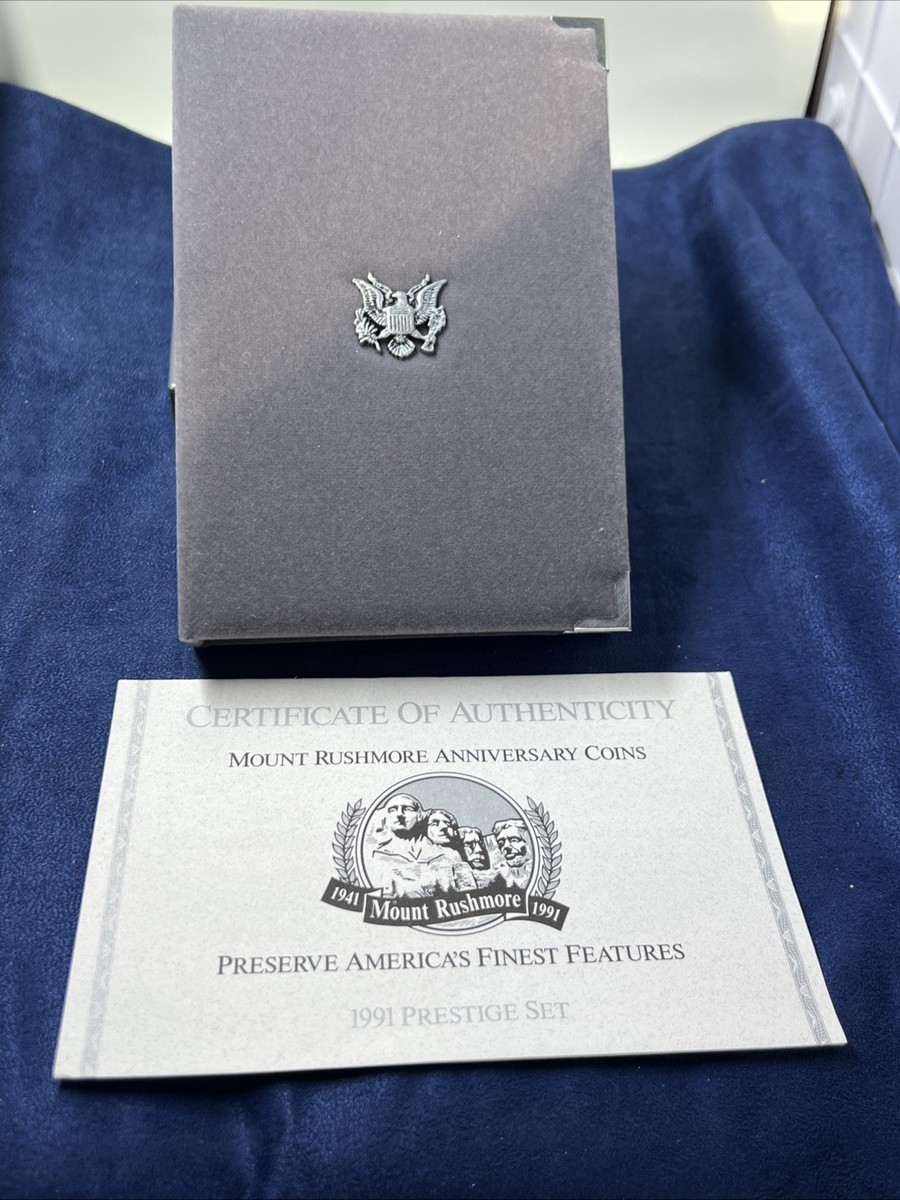 Silver Certificate Deck 【稀少BEE材質世界限定品】特価 1991-S US Mint Prestige Proof Set Mt Rushmore Silver $1 | OGP/COA