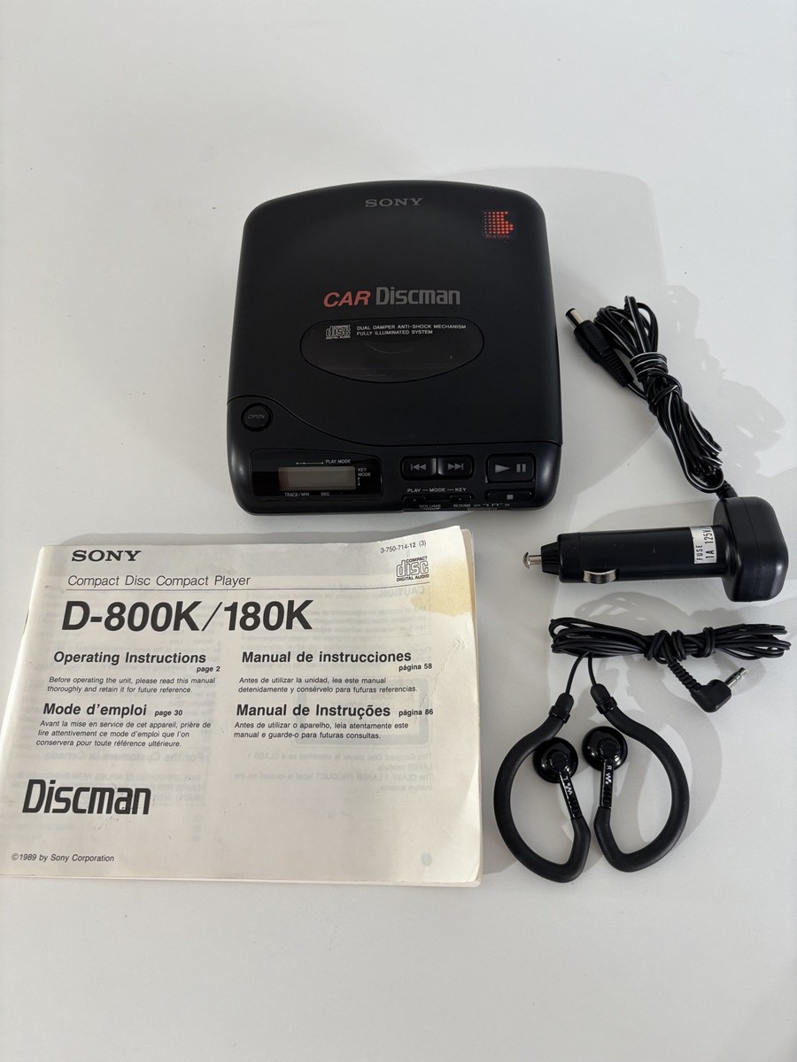 1968【希少】SONY CAR Discman CDプレーヤー D-800K 1 Vintage 1989 Sony D800K Car DiscMan - Portable CD Player (D-800K