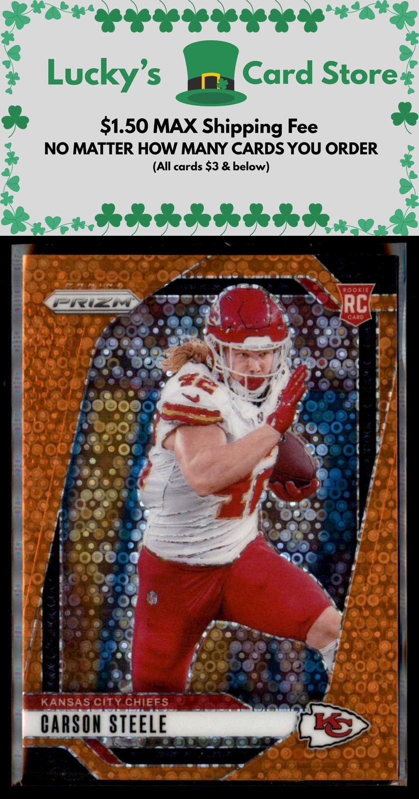 2024 Panini Prizm #377 Carson Steele Orange Disco Prizm Rookie