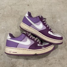 Nike Air Force 1 GS Girls 314219 Size 7Y Vivid Purple White Sneakers