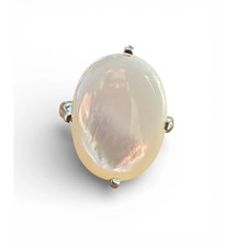 Mother of Pearl Solid 925 Sterling Silver Ring 6