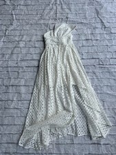 ASOS Broderie One Shoulder White Eyelet Dress Asymmetric Hem NEW!