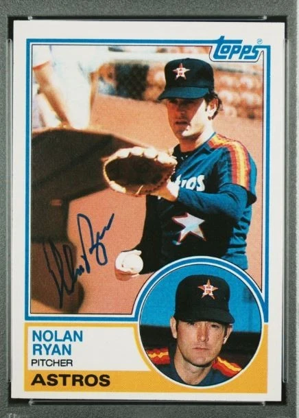 Tarjeta de béisbol 1983 Topps Nolan Ryan firmada por la corte PSA 7 PSA/DNA certificada automática 10 Foto 2 de 4