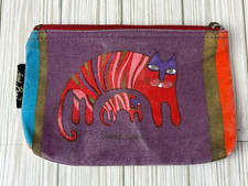 Bolso de cosméticos Laurel Burch gato felino bolsa de cosméticos colorido arte popular lona retro