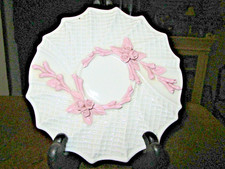 VTG Nuova Capodimonte Plate Made In Italy Hanging Wall Art White and Pink Rose