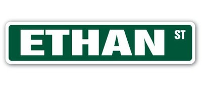 ETHAN Street Sign Childrens Name Room Metal Sign Decal