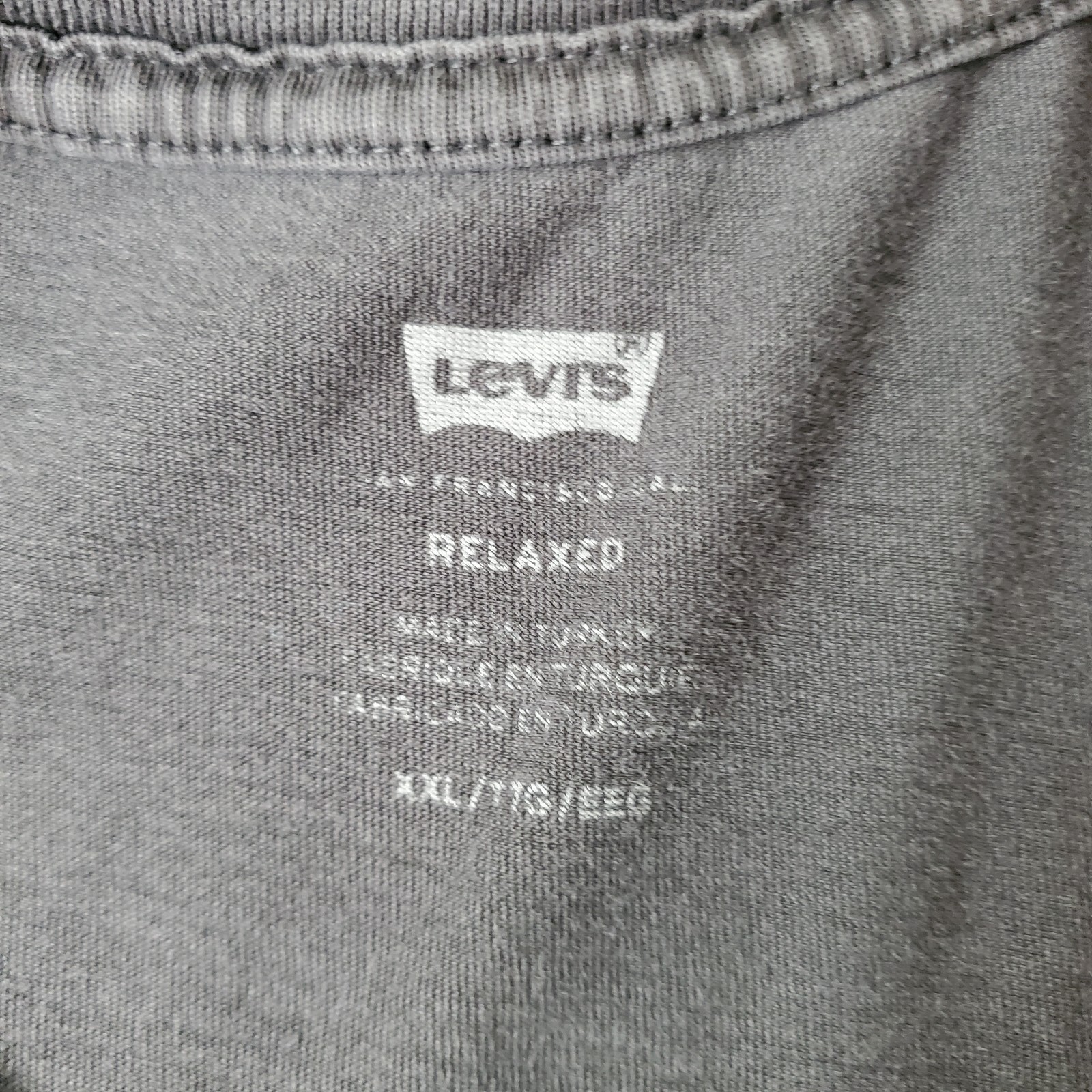 Levi's Shirt Men 2XL Gray Crew Neck Short Sleeve Graphic Stretch Pullover Casual thumbnail 9