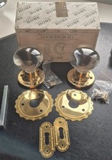 Laura Ashley Brass & Glass Door Knob Set