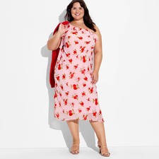 Women's Ruffle One Shoulder Midi Bodycon Dress - Wild Fable Pink Floral