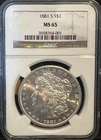 1881-S Morgan Silver Dollar $1 NGC MS65