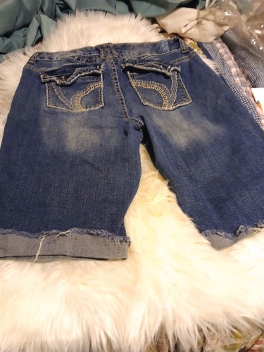 Women's sz 16 ariya Denim long stretch Distressed Shorts - Picture 2 of 8
