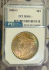 1885 O Morgan Dollar  TONED PCI SLABBED 65 MINT STATE
