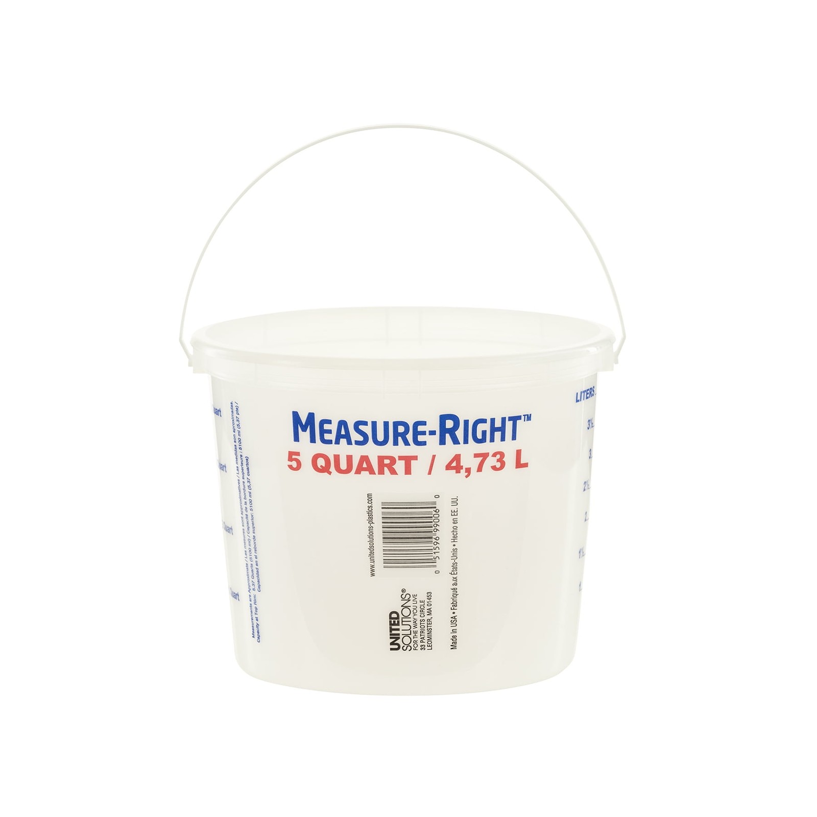(2 pack) United Solutions 5 Quart Round Measure Right Mixing Bucket,1 Each