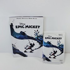 Disney Epic Mickey Wii Game CIB & Prima Official Strategy Guide Bundle COMPLETE