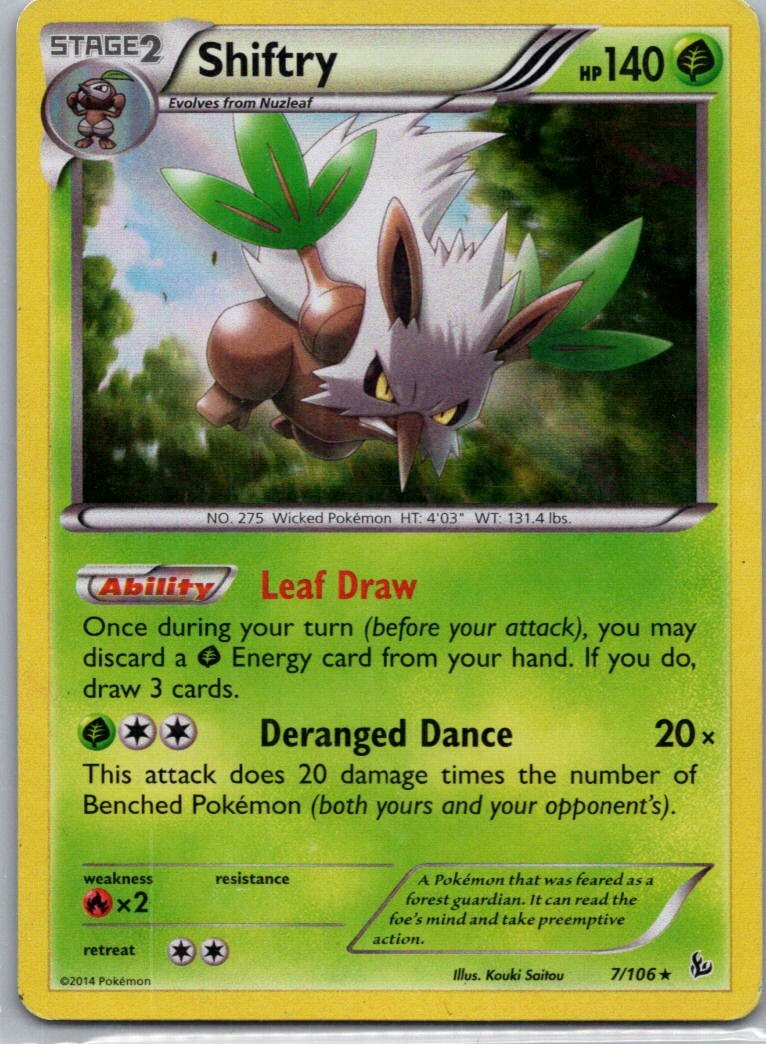 Pokemon TCG Shiftry 7/106 Flashfire Holo MP