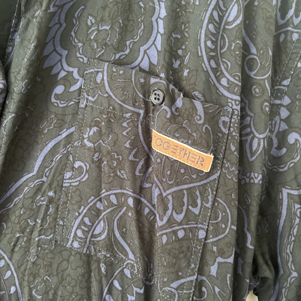 Camisa de vestir TOGETHER abotonada cachemira otoño negra azul marino 12 años 80’s Y2K de colección Foto 2 de 4