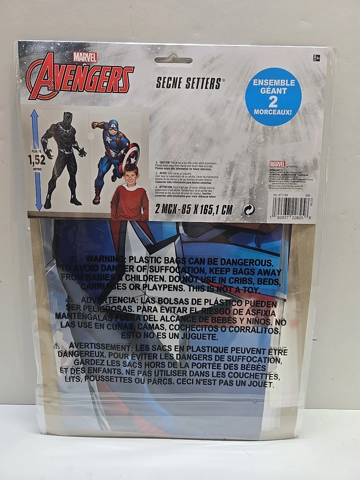 5' Marvel Avengers Birthday Party Scene Setter Captain America Black Panther NEW - Image 2 of 2