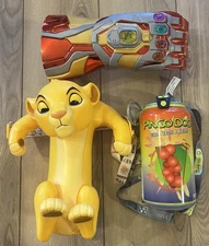 Lot Of 3 Disney Parks Popcorn Bucket & Sipper Marvel Simba Thanos Gauntlet