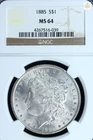 1885 Morgan Silver Dollar NGC MS64 Philadelphia $1 Blast White