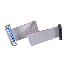 IDC Wire Flat Ribbon Cable DB25 Female to FC-26 Female Connector 20cm Length