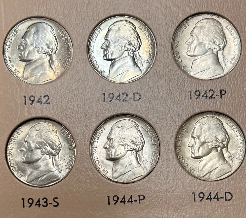 1938-1990 BU JEFFERSON NICKEL SET W/PROOFS IN DANSCO ALBUM 161 COINS - Image 4 of 4