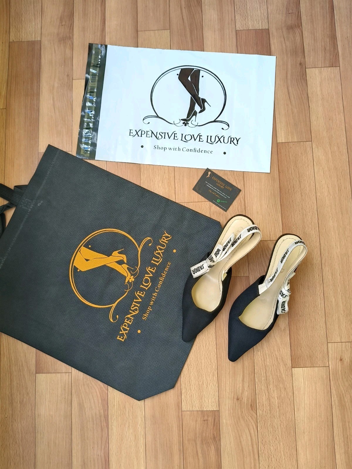 DIOR HEELS J'ADIOR SLINGBACK PUMP Black Technical Fabric Heel EU 38 US 8 thumbnail 14