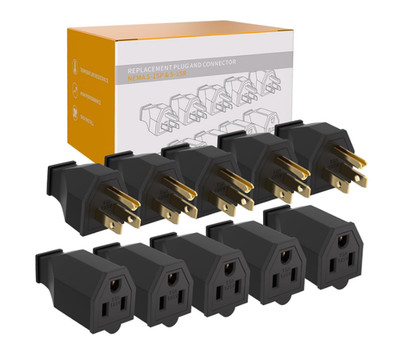 Kit 5 juegos enchufes extensión 125V 15A macho hembra 2P3H reemplazo cable