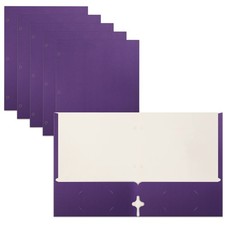 Two Pocket Portfolio Folders, 50-Pack, Purple, Letter Size Paper Folders, 50 ...