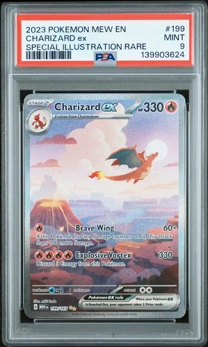2023 POKEMON MEW EN-151 SPECIAL ILLUSTRATION RARE #199 CHARIZARD EX PSA 9
