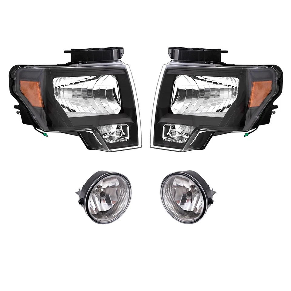 Brock Performance Headlights With Black Bezel And Fog Lights 4PC Set For F-150 - Image 3 of 4