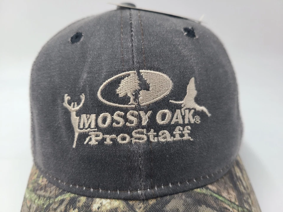 Mossy Oak Pro Staff Camuflado Malla Envejecida Camionero Snapback Gorra Hombres Mujeres Gris Foto 4 de 4