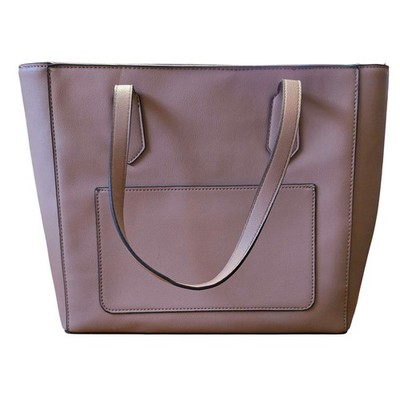 Chic Classic NWOT Nine West Dusty Rose Pink Faux Leather Zip Top Tote Bag