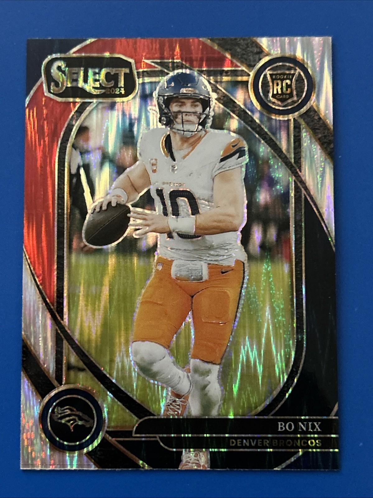 2024 Panini Select - Club Level Bo Nix #221 Black & Red Shock Prizm (RC)