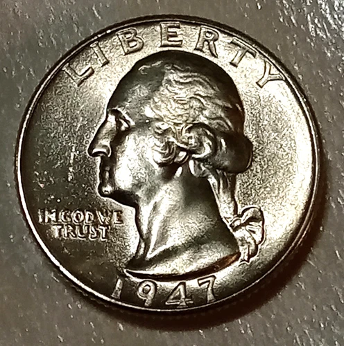 🟅 BU 1947-D 90% Silver Wash. Quarter 25¢ - 79-Year-Old Coin