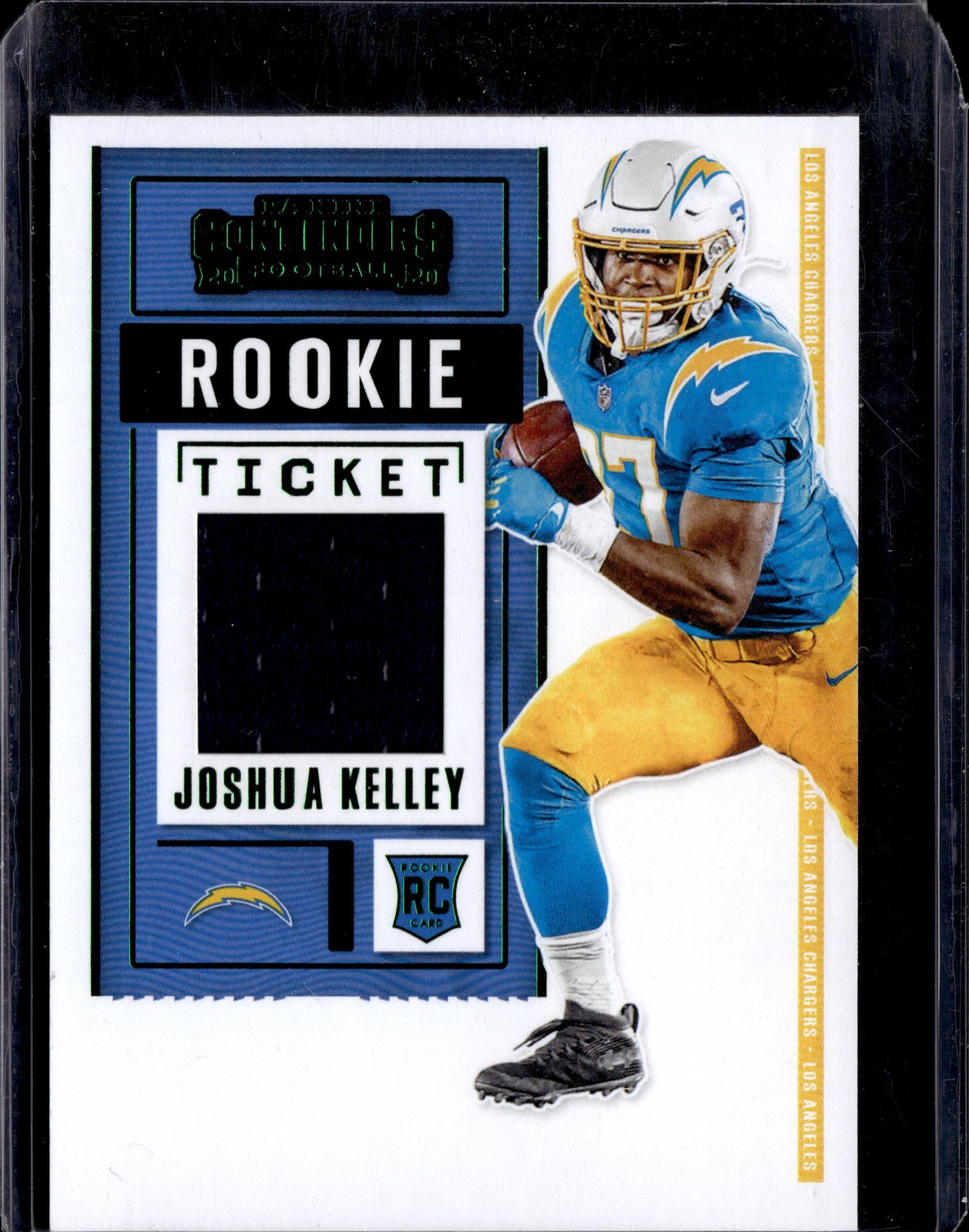 2020 Panini Contenders #RTS-JKE Joshua Kelley Rookie Ticket Swatches