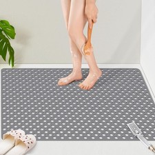 Large Shower Mat, 47"x 32" TPE Shower Mat Non Slip, Heavy Shower Floor Mat wi...
