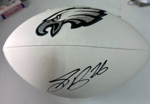Saquon Barkley Philadelphia Eagles autographed full size logo football COA
