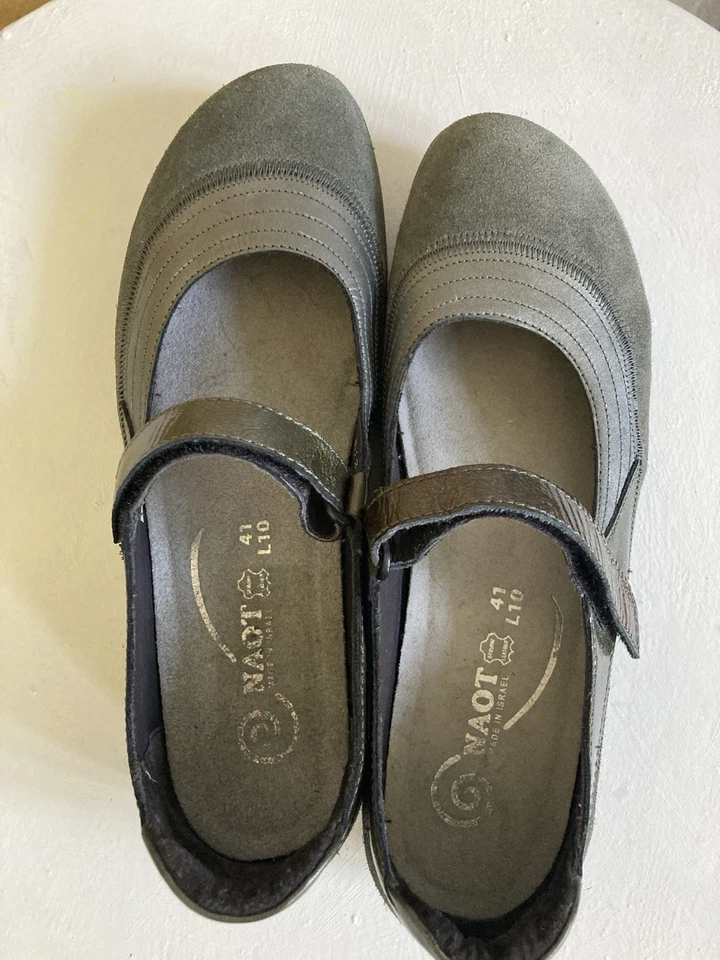 Zapatos cómodos Mary Jane NAOT para mujer talla 41 10 Kirei GRIS gamuza cuero Foto 4 de 4