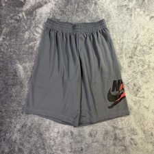 Jordan Shorts Boys Size Large 12-13 YRS Gray Mesh Nike Air Basketball Gym