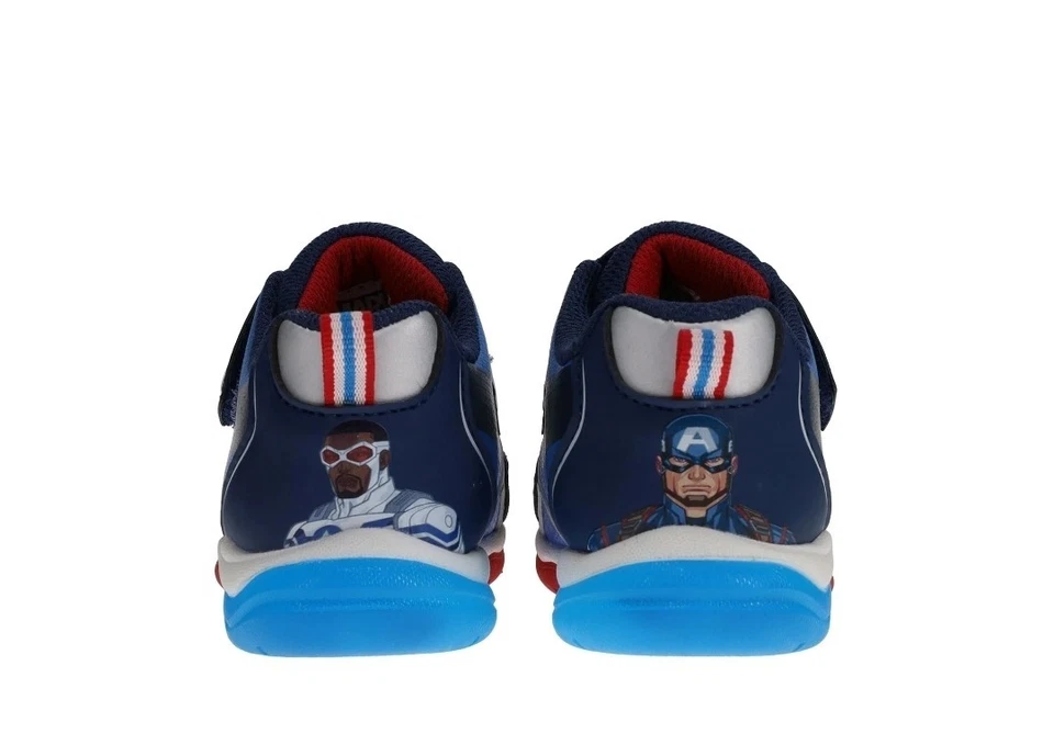 Zapatilla deportiva iluminada Marvel Capitán América para niños pequeños interruptor de encendido y apagado (GAR Foto 4 de 4