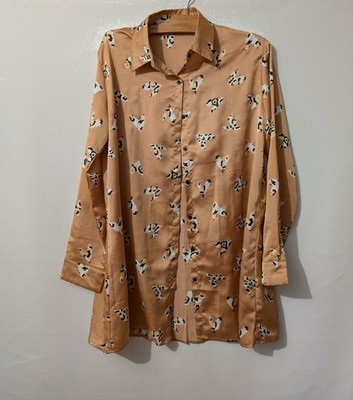 Pyjama Jacke lang gelb Satin Polyester Gr.42 (2512037)
