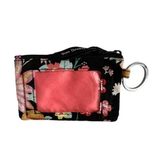 Vera Bradley Signature Cotton Tangerine Twist Zip ID Case Mini Cards Wallet