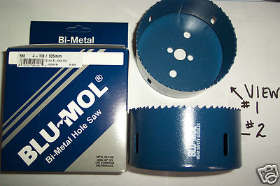 Blu-Mol 4-1/8'' Hole Saw Bit, Bi-Metal, 1-7/8'' Depth, BMB