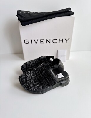 ✨New GIVENCHY Marshmallow 4G Logo Shearling Clogs Slingback