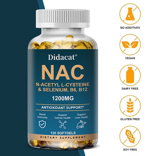 N-Acetyl L-Cysteine (NAC) 1200mg | 30/60/120 Capsules Max Strength Veg Caps - Picture 8 of 13