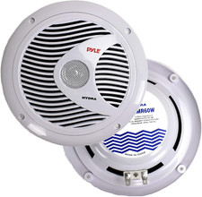 6.5 Inch Dual Marine Speakers - 2 Way Waterproof and Weather Resistant Outdoor A