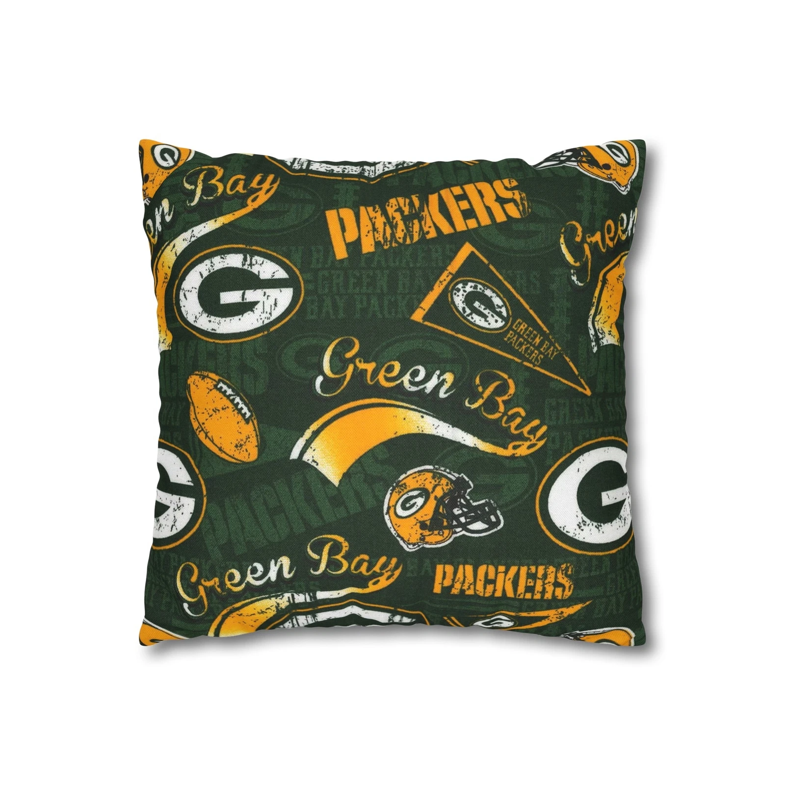 Green Bay Packers Spun Square Throw Pillow